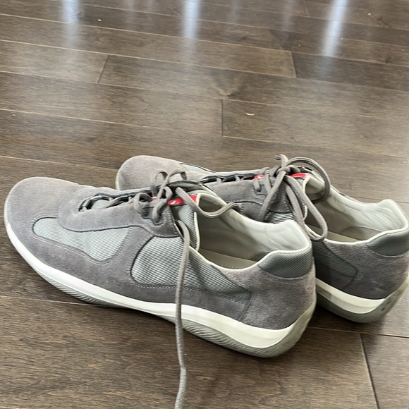 Prada America's Cup Sneakers Men's US 12 Gray Suede Nylon Low Tops 4E2043 - Picture 3 of 5